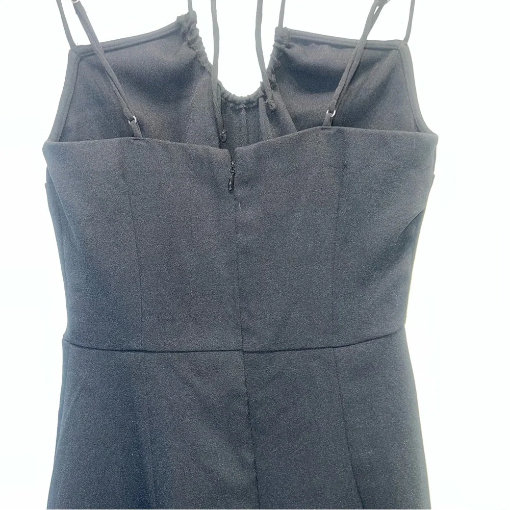 NEW Abercrombie & Fitch Black Strappy Side Slit Maxi Dress Black Sz S Tall $79